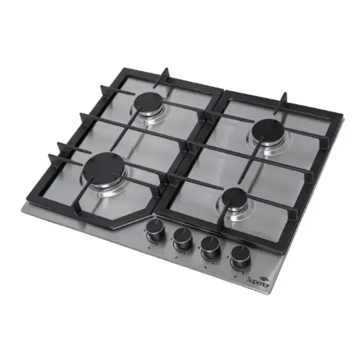 CUBIERTA SUPERIOR DE EMPOTRAR EN ACERO GN MF 4 PTS 60CM  PARRILLA HIERRO