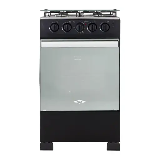 Estufa de Piso HACEB 4 Puestos Con Horno Gas Natural Romero Reflex 50-Vidrio Negro